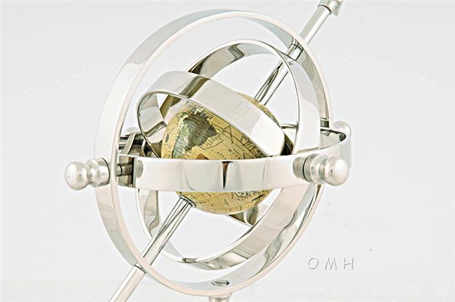 Armillary Sphere Shiny Nickel Aluminum New