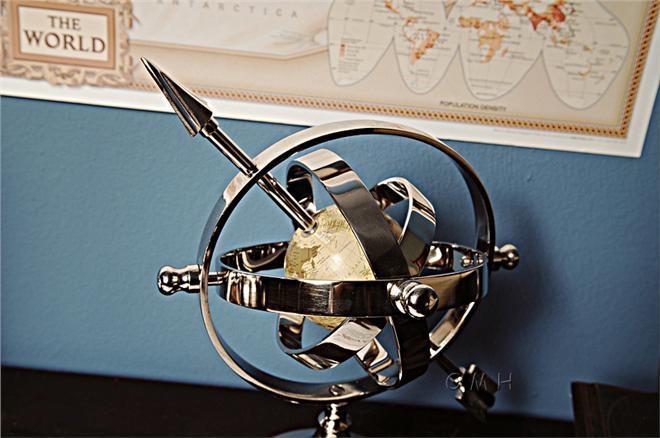 Armillary Sphere Shiny Nickel Aluminum New