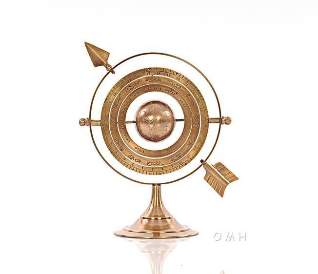 Armillary Sphere Bright Annealed Brass New