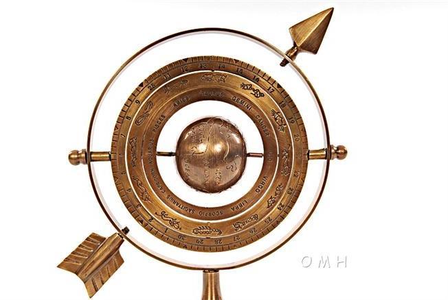 Armillary Sphere Bright Annealed Brass New