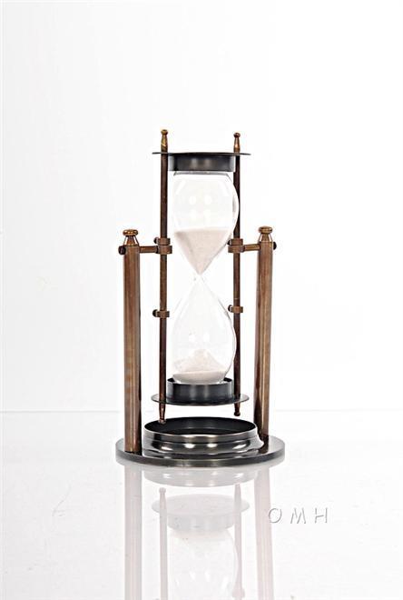 Sand Timer Brass Two-Tone Antique 2-Tone