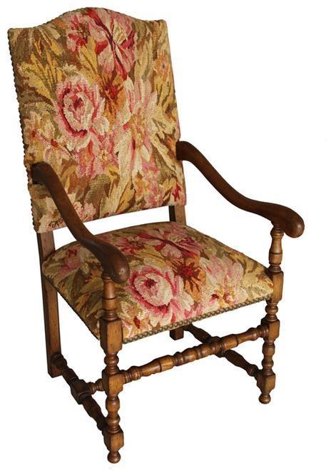 Chair Accent Aubusson Antiqued Brass