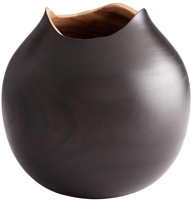 Vase CYAN DESIGN SOMBRA Large Black Wood New