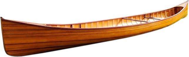 Canoe With Ribs 18-Ft Strips of Cedar glass