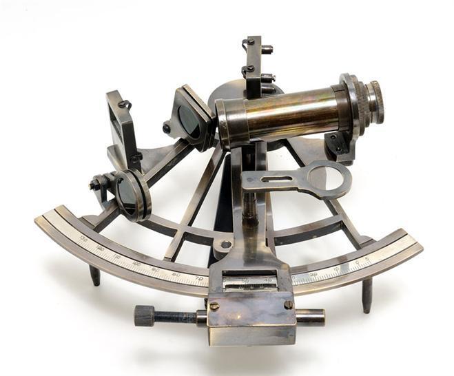 New Large Sextant Nautical Wood Box OM