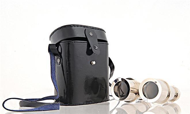 Binoculars Brass Leather New With Storage
