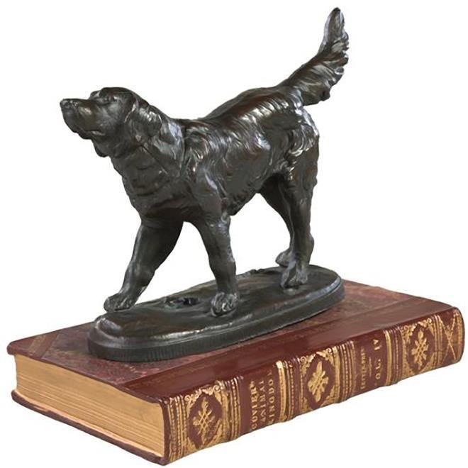 Sculpture Statue Golden Retriever Red Book