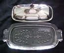 Silver Plated Covered Butter Dish Glass Base
