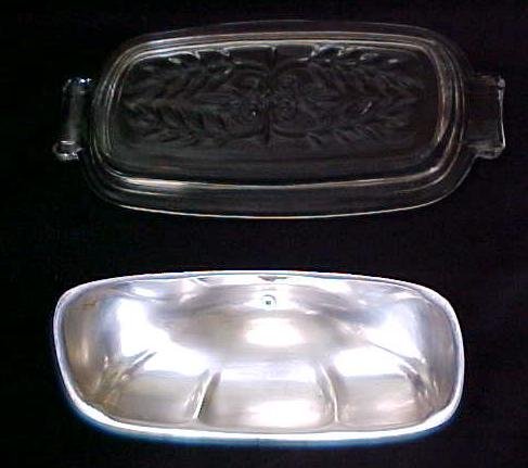 Silver Plated Covered Butter Dish Glass Base