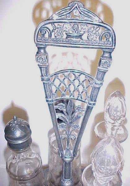 Aurora Cruet Canister Set Ornate Quadruple Silver Plated