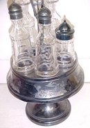 Aurora Cruet Canister Set Ornate Quadruple Silver Plated