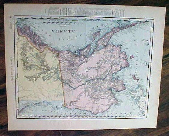Map Alaska & Canada 1907 Antique
