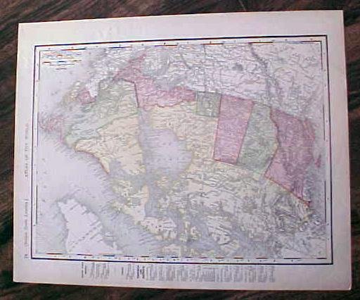 Map Alaska & Canada 1907 Antique