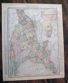 Map Ontario & Quebec 1907 Rand McNally