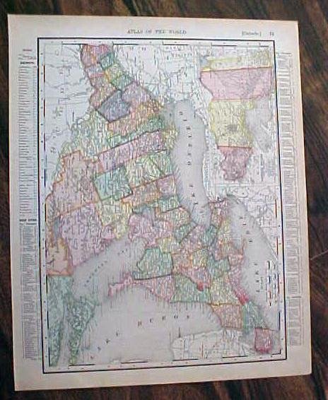Map Ontario & Quebec 1907 Rand McNally