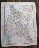 Map Ontario & Quebec 1907 Rand McNally
