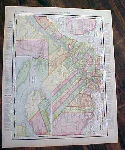Map Ontario & Quebec 1907 Rand McNally