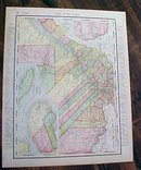 Map Ontario & Quebec 1907 Rand McNally