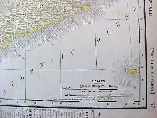 Map Nova Scotia & Manitoba 1907 Rand McNally