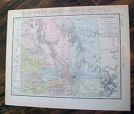 Map Nova Scotia & Manitoba 1907 Rand McNally