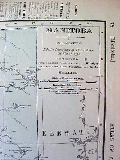 Map Nova Scotia & Manitoba 1907 Rand McNally