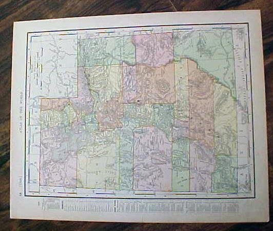 Map Nova Utah & Wyoming 1907 Rand McNally