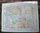 Map Nova Utah & Wyoming 1907 Rand McNally