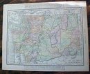 Map Washington & Oregon 1907 Antique