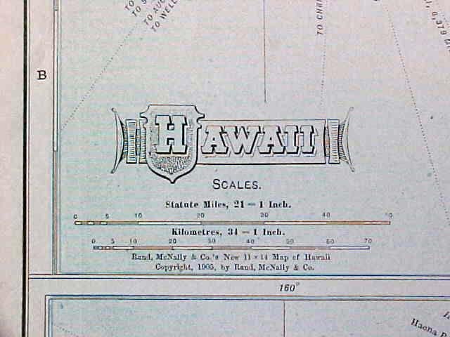 Antique Map Hawaii & New Zealand Figi 1907