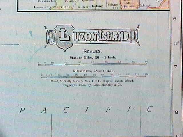 Antique Map Luzon Island Manila 1907 Solar System