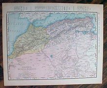 Antique Map Egypt & Algeria, Tunis 1907