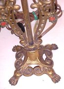 Candlestick Lamp Pair Lion Paw Footed Cast Metal