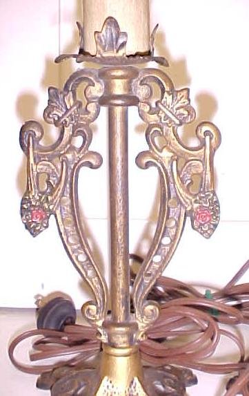 Candlestick Lamp Pair Lion Paw Footed Cast Metal