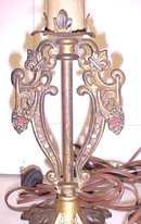 Candlestick Lamp Pair Lion Paw Footed Cast Metal