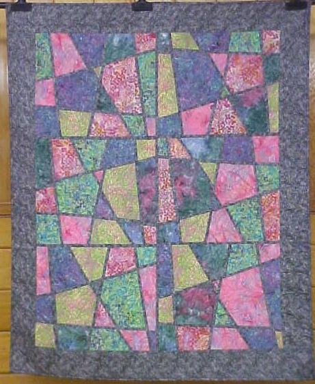Quilt Stained Glass Pastel Leaves 48 x 59