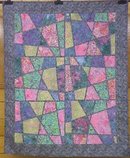 Quilt Stained Glass Pastel Leaves 48 x 59