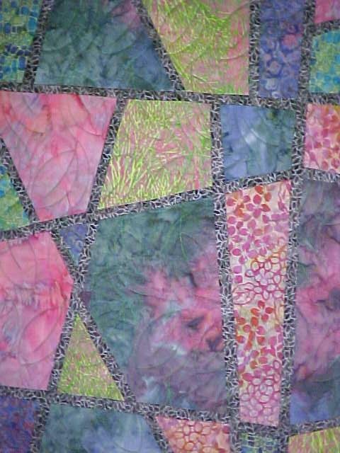 Quilt Stained Glass Pastel Leaves 48 x 59