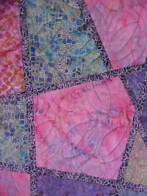 Quilt Stained Glass Pastel Leaves 48 x 59