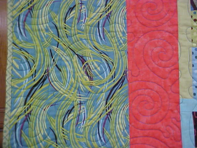 Quilt King Aqua Lime Brown Spot Crazy 101 x 102