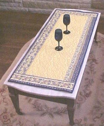 French Country Table Runner Blue & Yellow