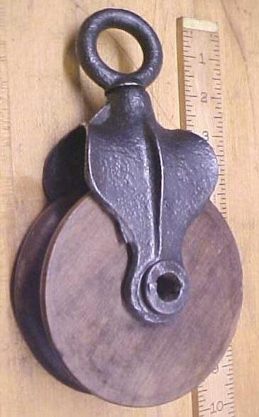 Antique Single Rope Pulley Block & Tackle