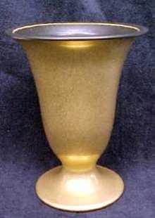 Hyalyn Porcelain Vase Rich Gold & Black