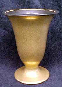 Hyalyn Porcelain Vase Rich Gold & Black