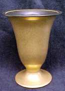 Hyalyn Porcelain Vase Rich Gold & Black