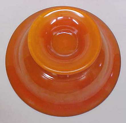 Lancaster Glass Pedastal Bowl Orange 1920's