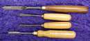 English Carving Chisels Nice Group of 4 Antique