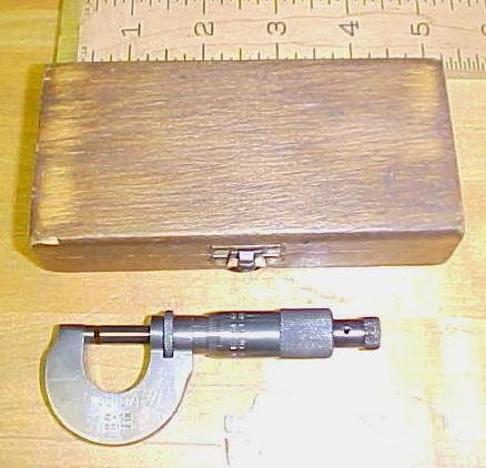 German Watch-Craft Micrometer 0-15 mm & wood box
