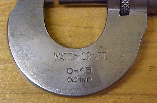 German Watch-Craft Micrometer 0-15 mm & wood box