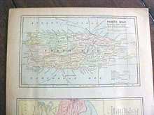 Antique Map Puerto Rico British Columbia 1901