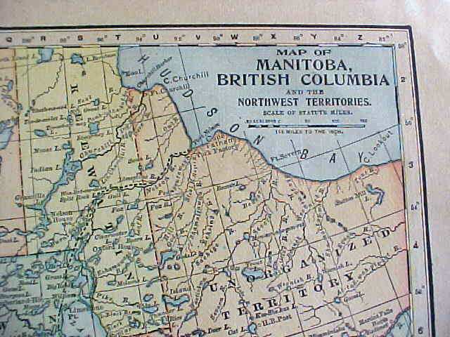 Antique Map Puerto Rico British Columbia 1901